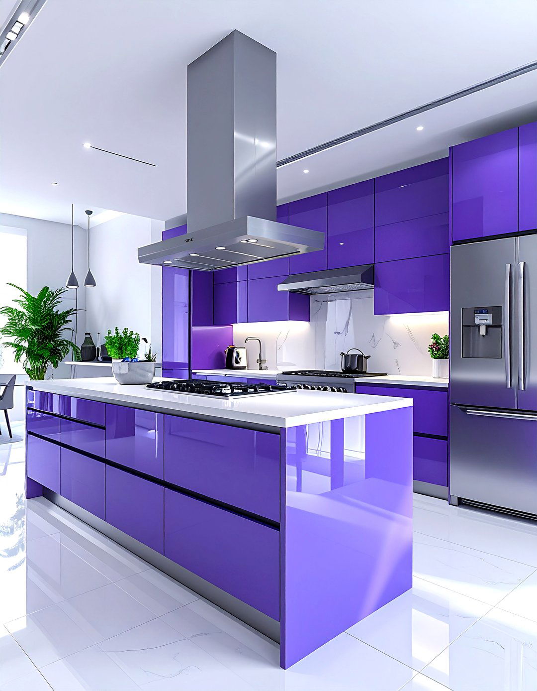 Periwinkle kitchen cabinets - 30 purple kitchen color schemes