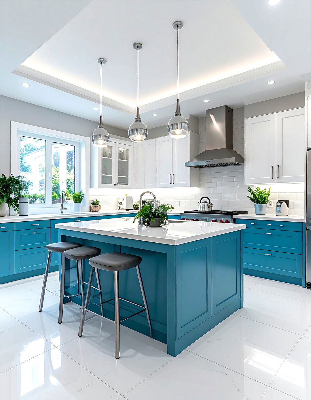 Periwinkle kitchen - 30 purple and white kitchen ideas