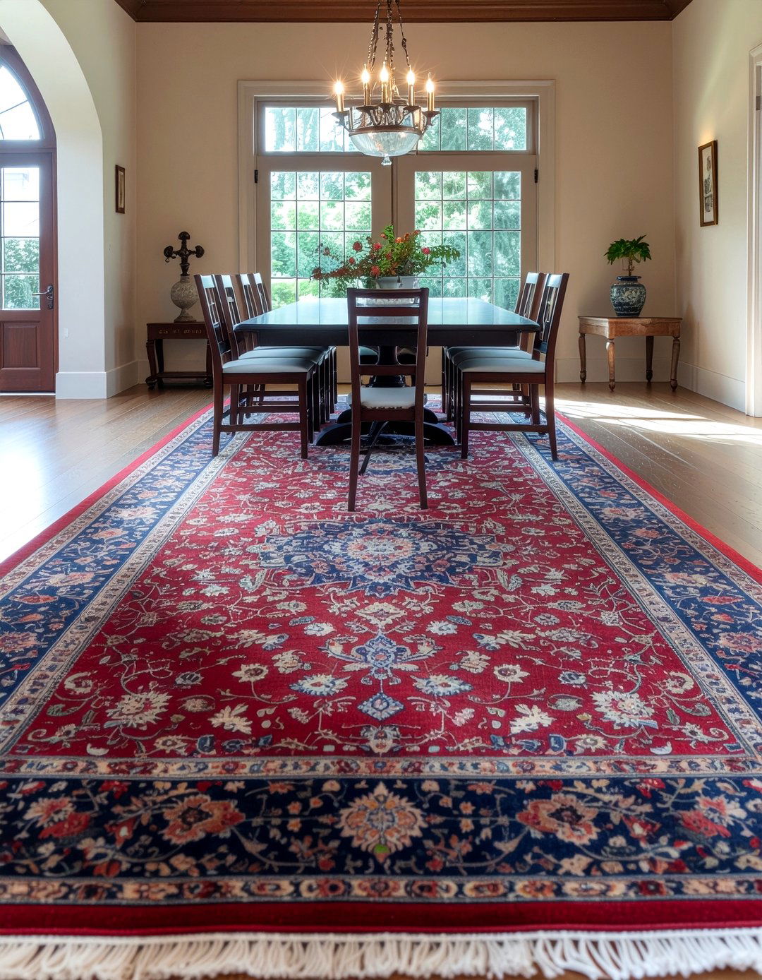 Persian area rug - 30 restored dining room ideas