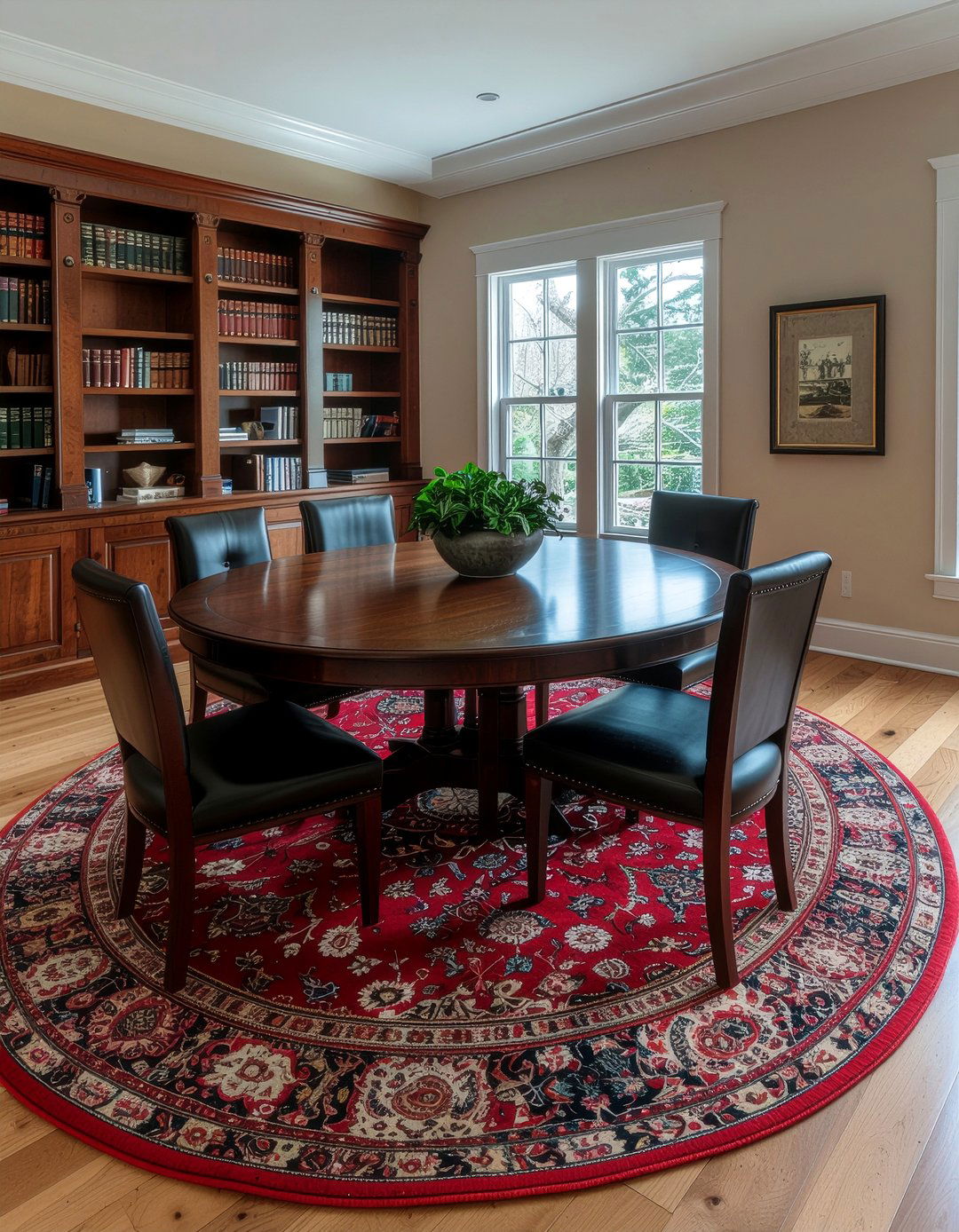 Persian round rug dining room - 30 round rug dining room ideas