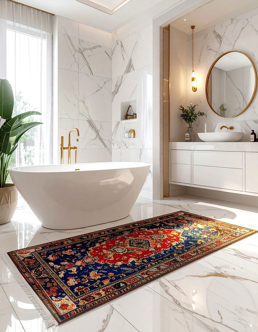 Persian rug bathroom - 30 Persian rug ideas
