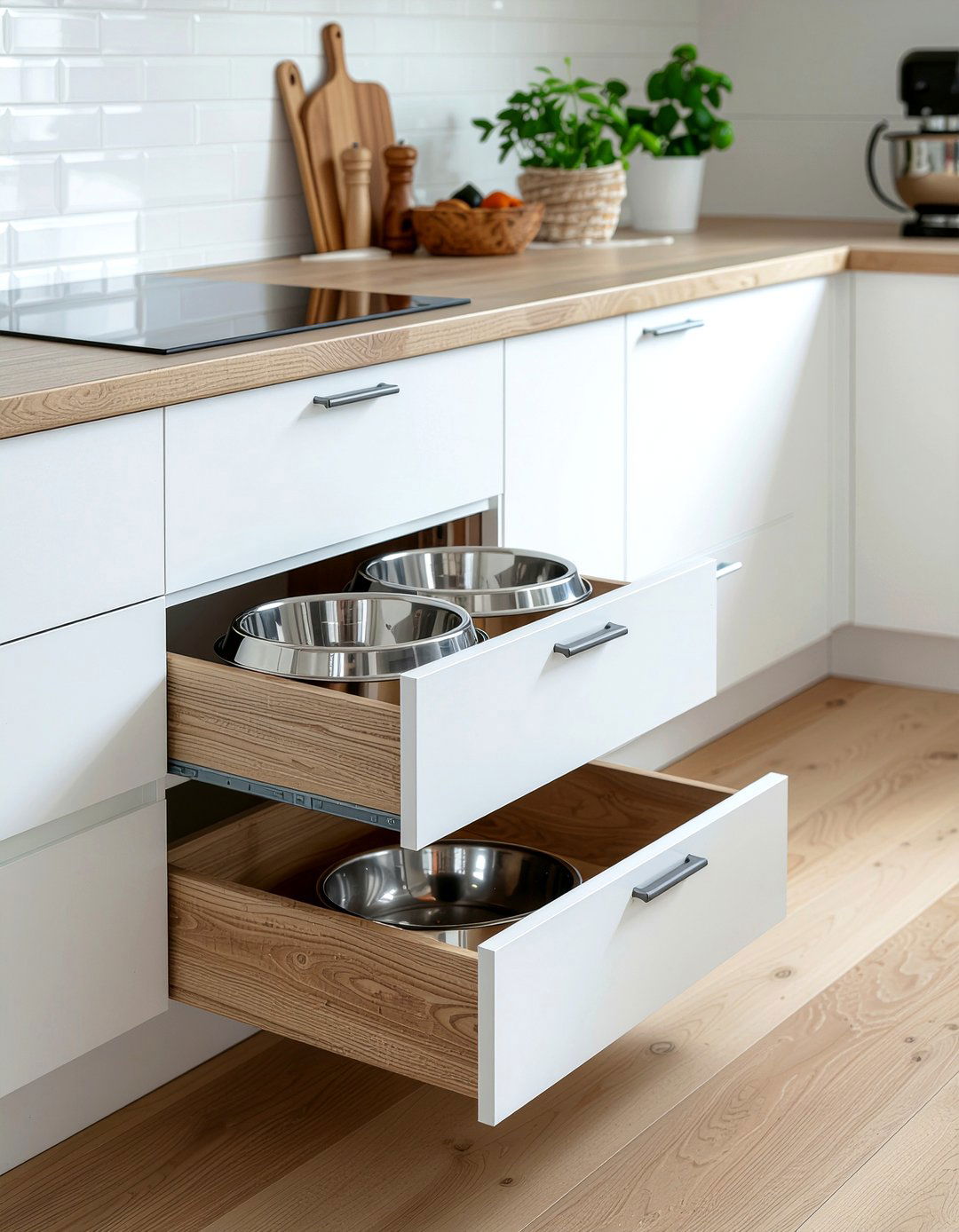 Pet Feeding Drawer - 30 deep drawer kitchen ideas