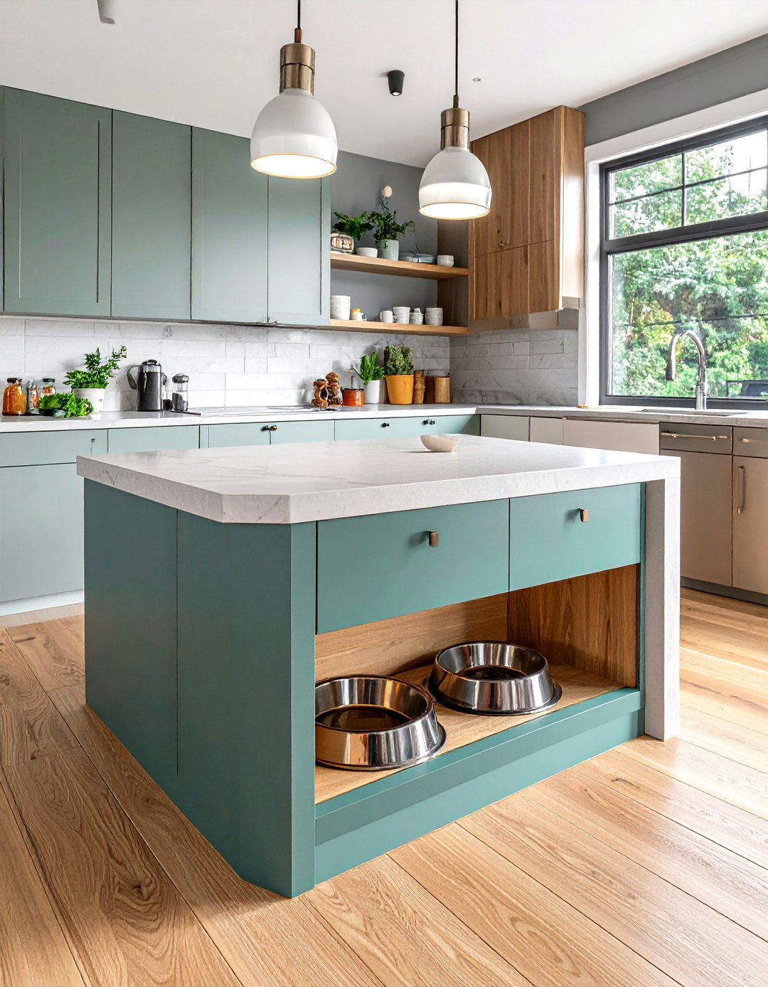 Pet Station Island - 30 small kitchen island ideas