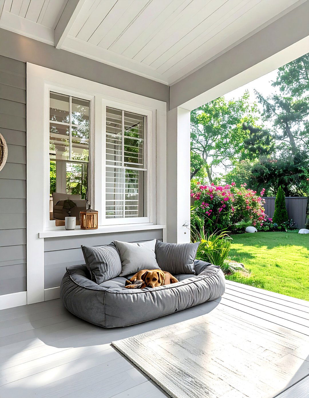 Pet bed area - 30 screened porch decor ideas