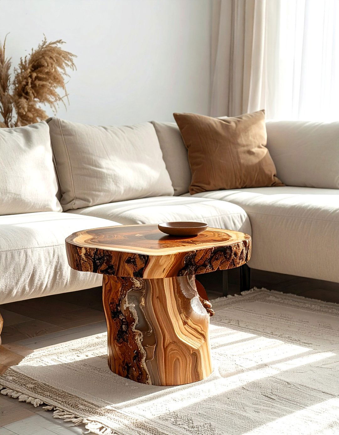 Petrified Wood Stool - 30 mineral decor ideas