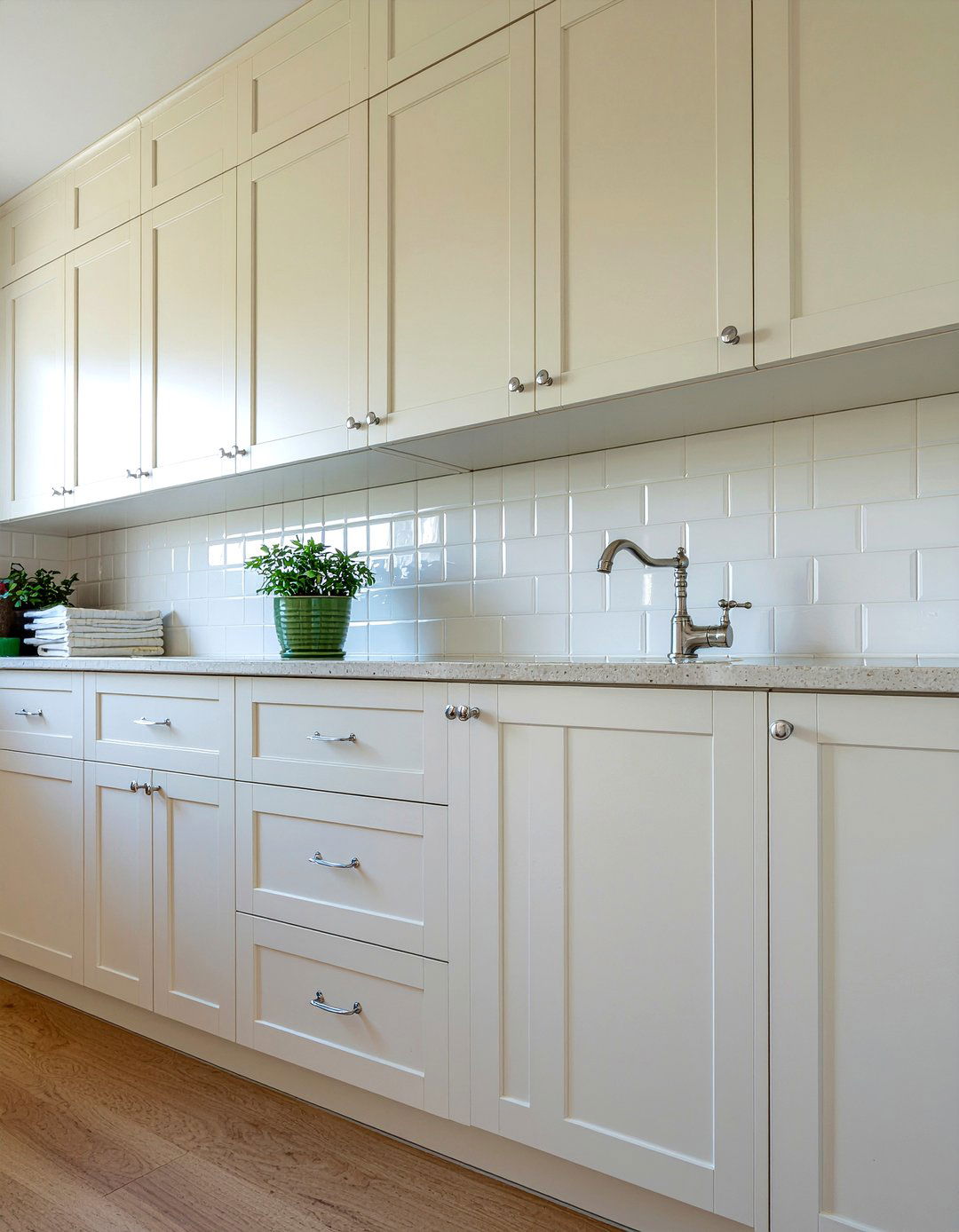 Pewter And Cream Kitchen - 30 kitchen material mixing ideas