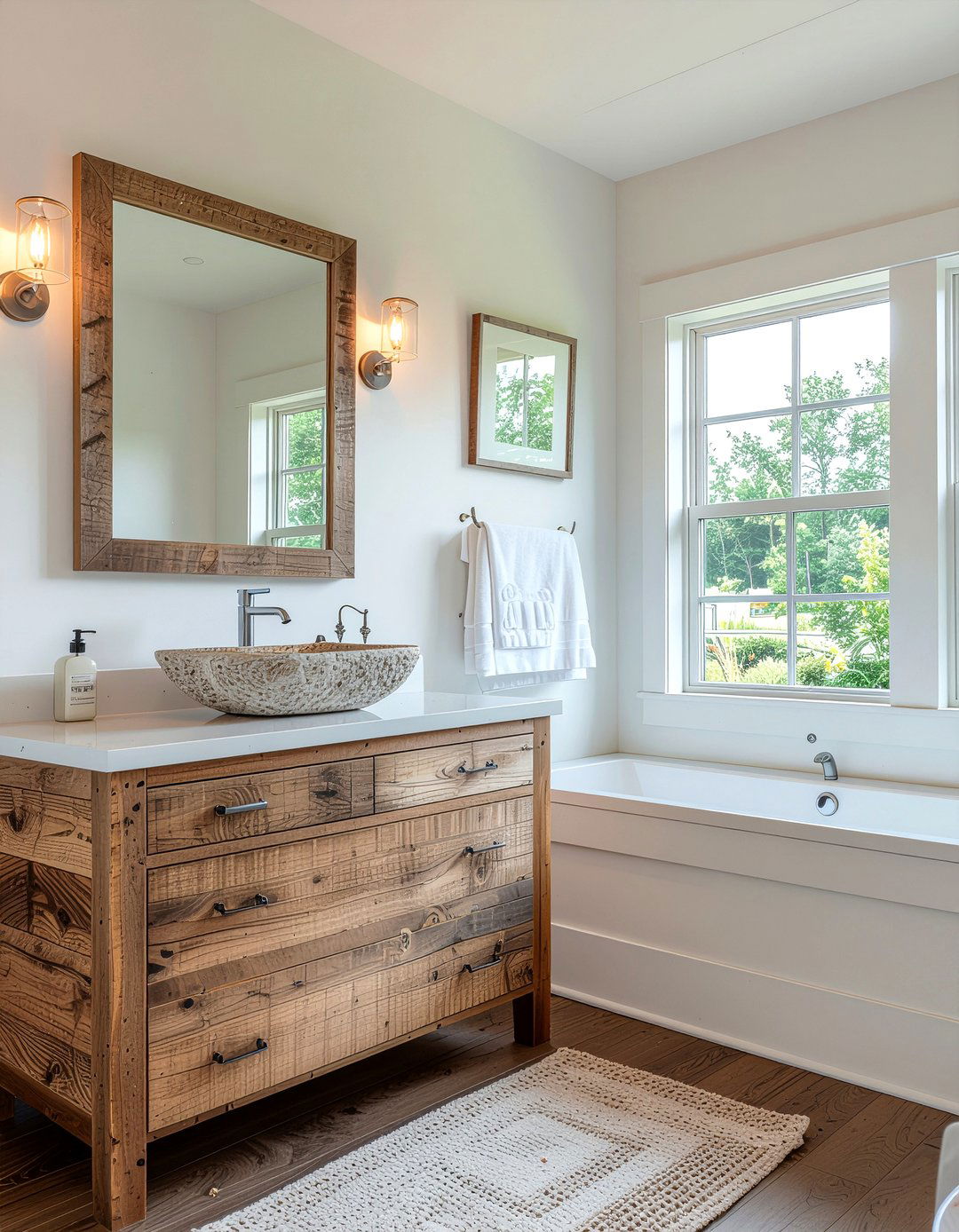 Pewter Hardware And Reclaimed Wood - 30 bathroom finish mixing ideas