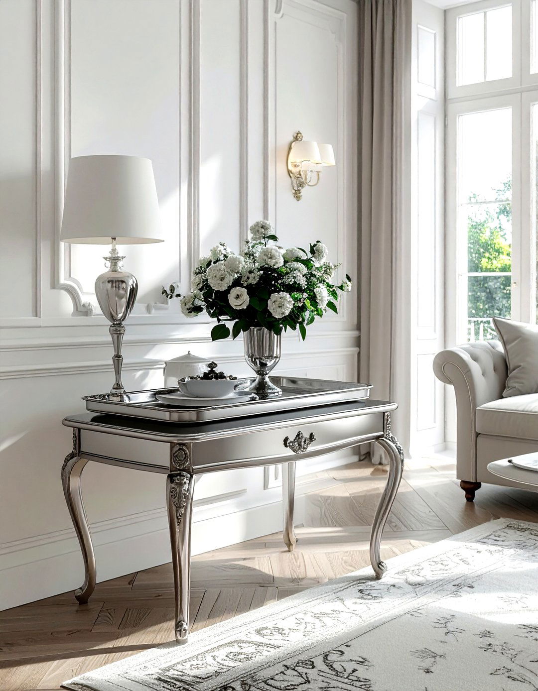 Pewter Serving Tray - 30 gray living room accessories ideas