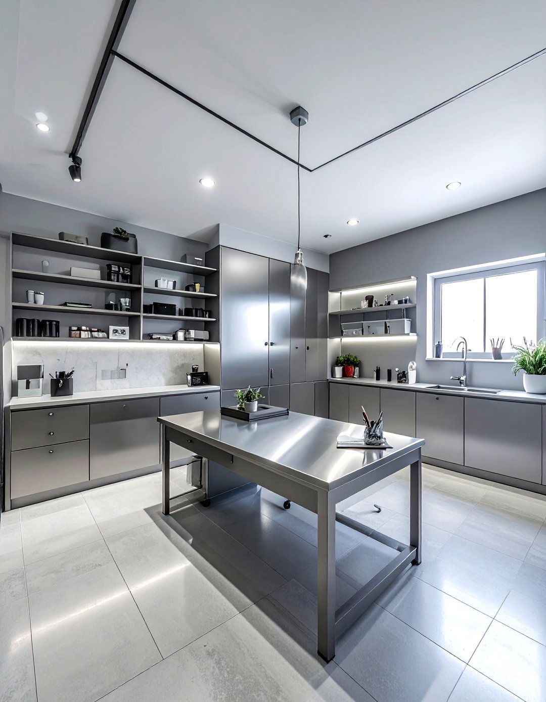 Pewter craft room - 30 monochromatic decor ideas