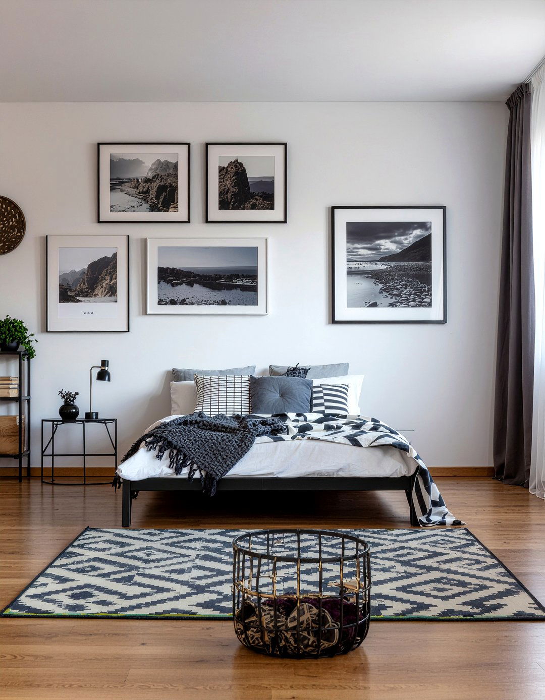 Photography print wall - 30 bedroom hobby display ideas