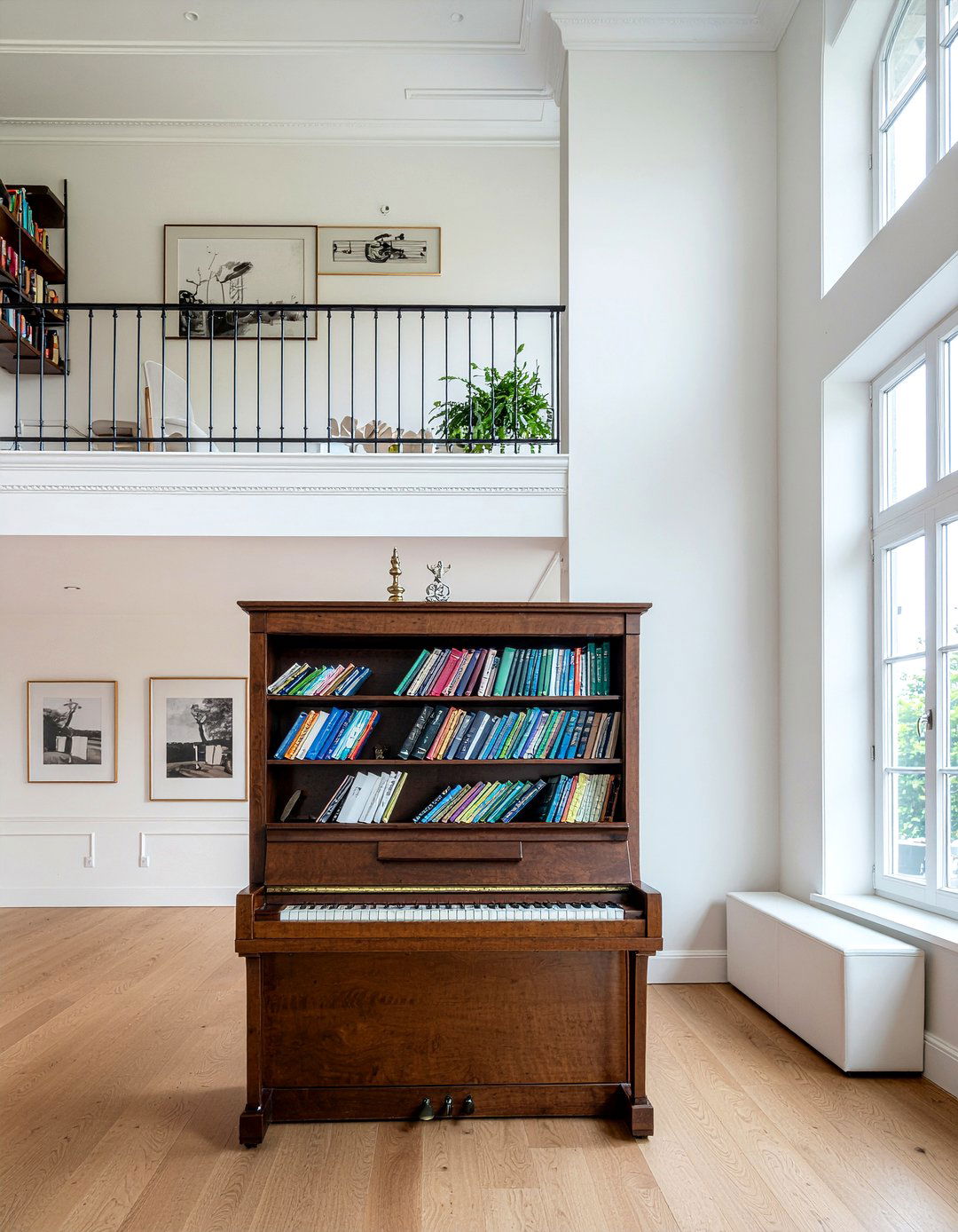 Piano Bookshelf - 30 repurposed living room ideas