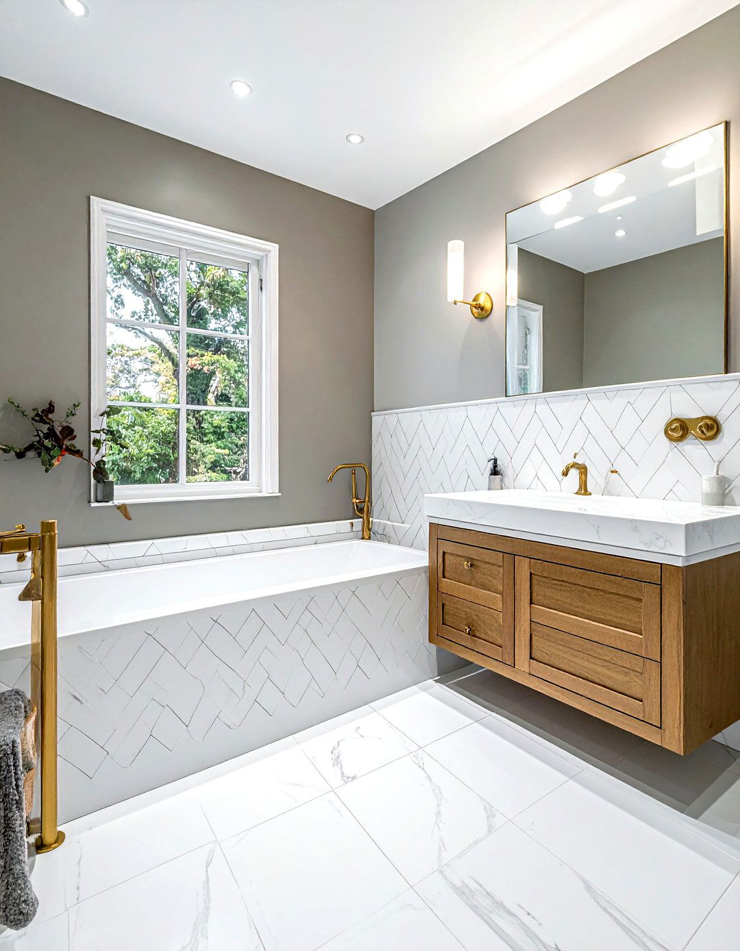 Picket Shape Tile White Grout - 30 white grout bathroom ideas