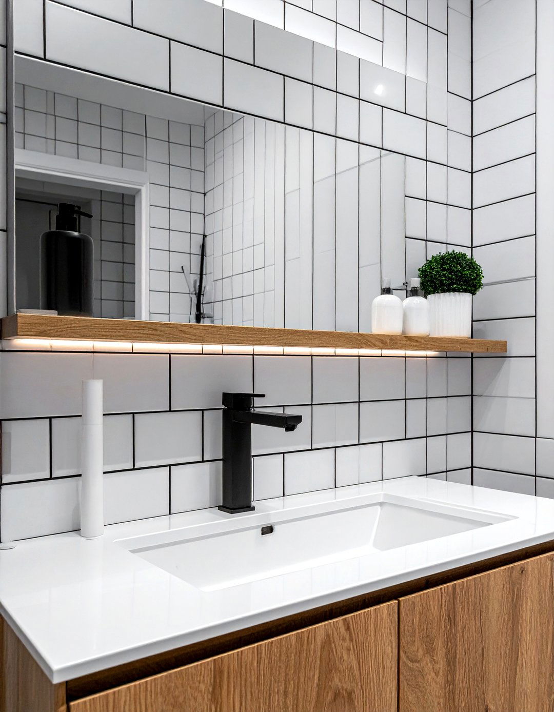 Picket Tile Black Grout - 30 black grout bathroom ideas