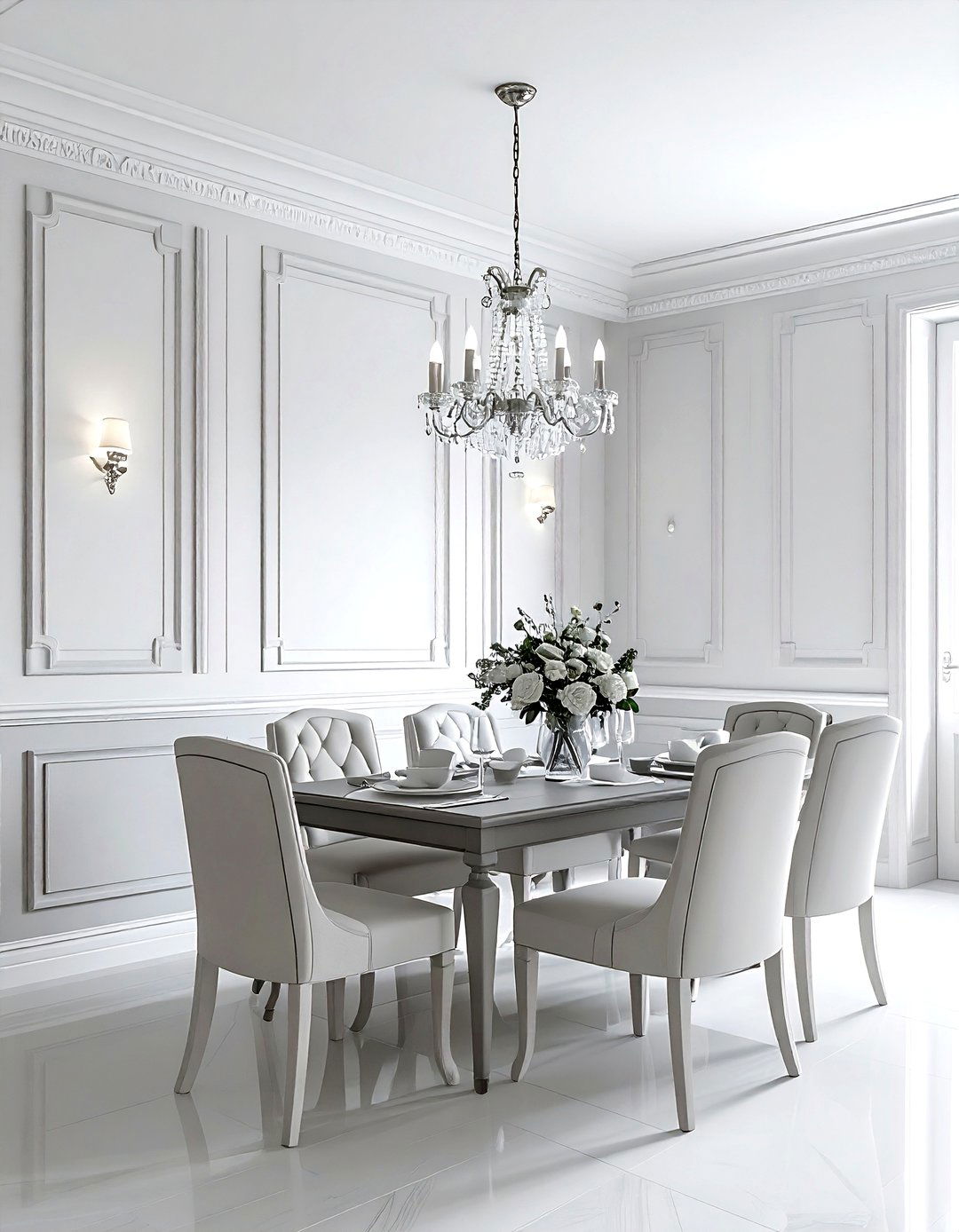 Picture Frame Molding - 30 dining room feature wall ideas