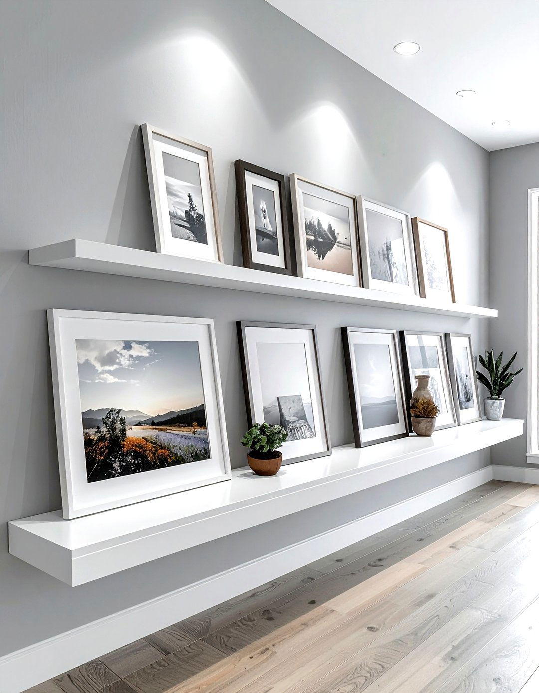 Picture Ledge - 30 living room organization ideas