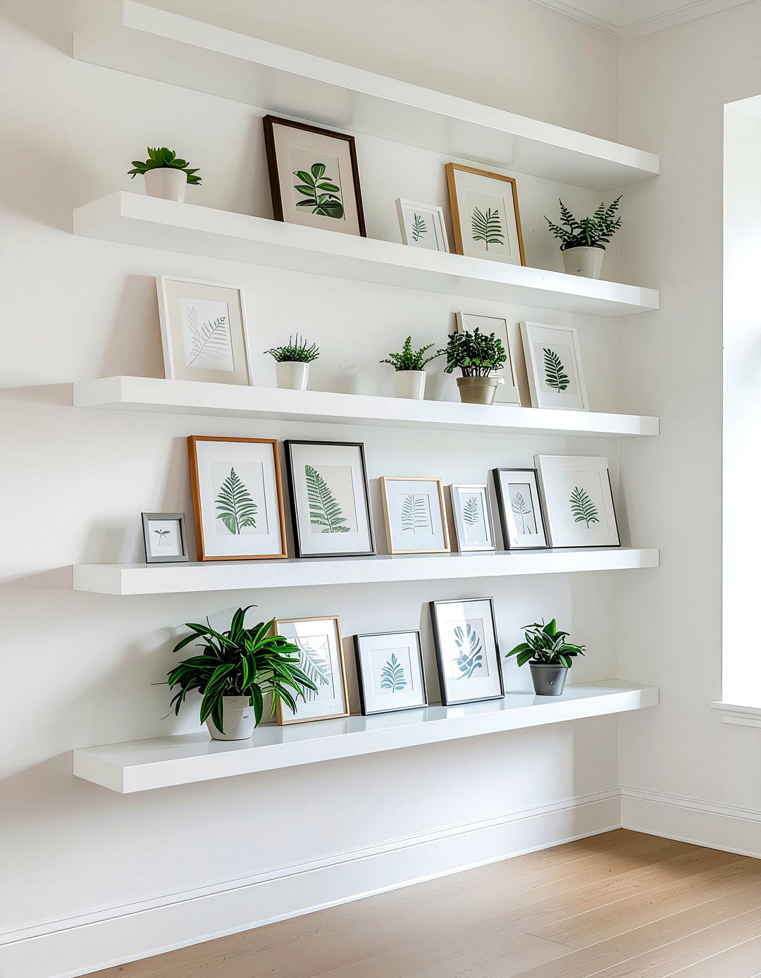 Picture Ledge Display - 30 bedroom vertical storage ideas