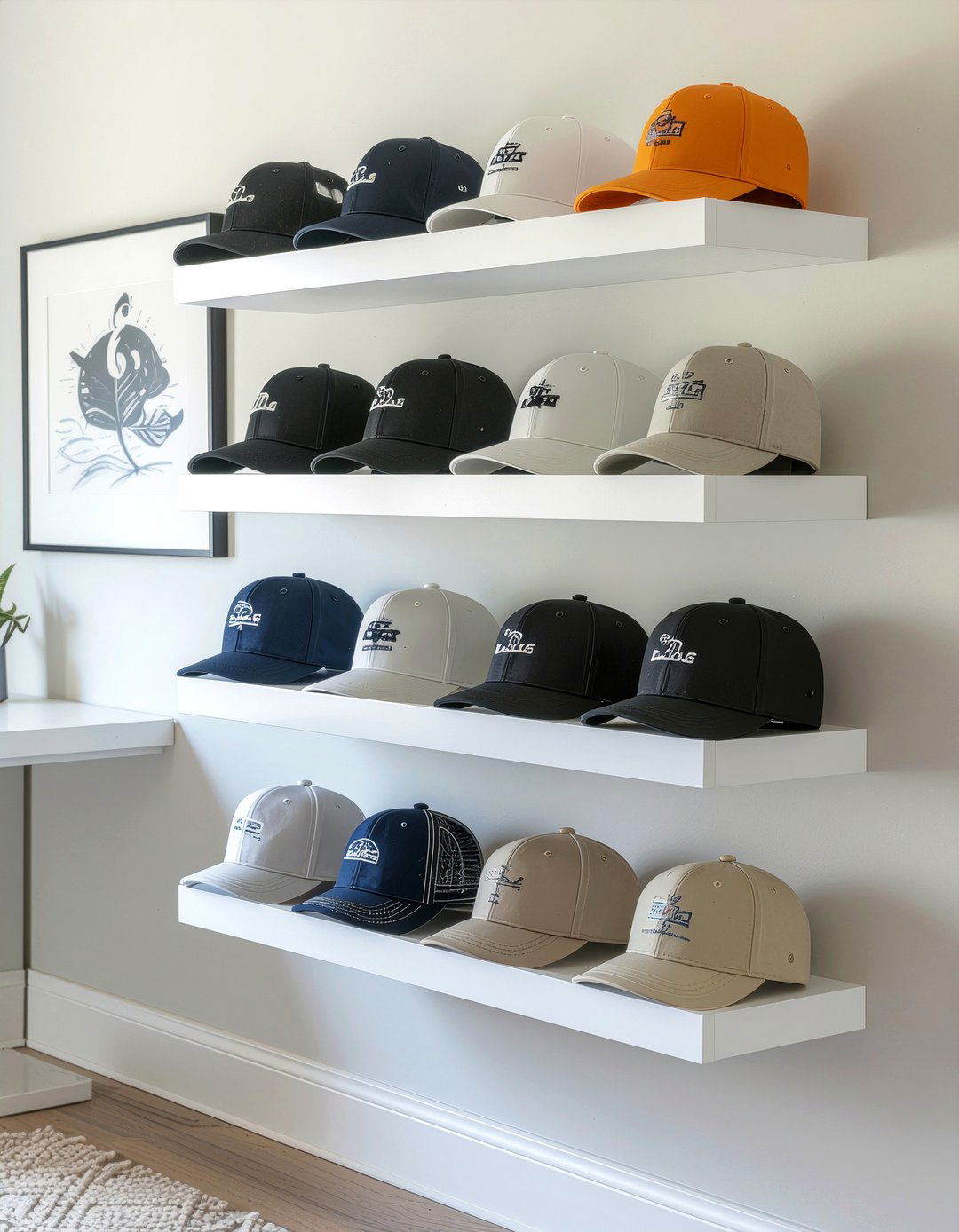 Picture Ledge Hat Storage - 30 bedroom hat storage ideas