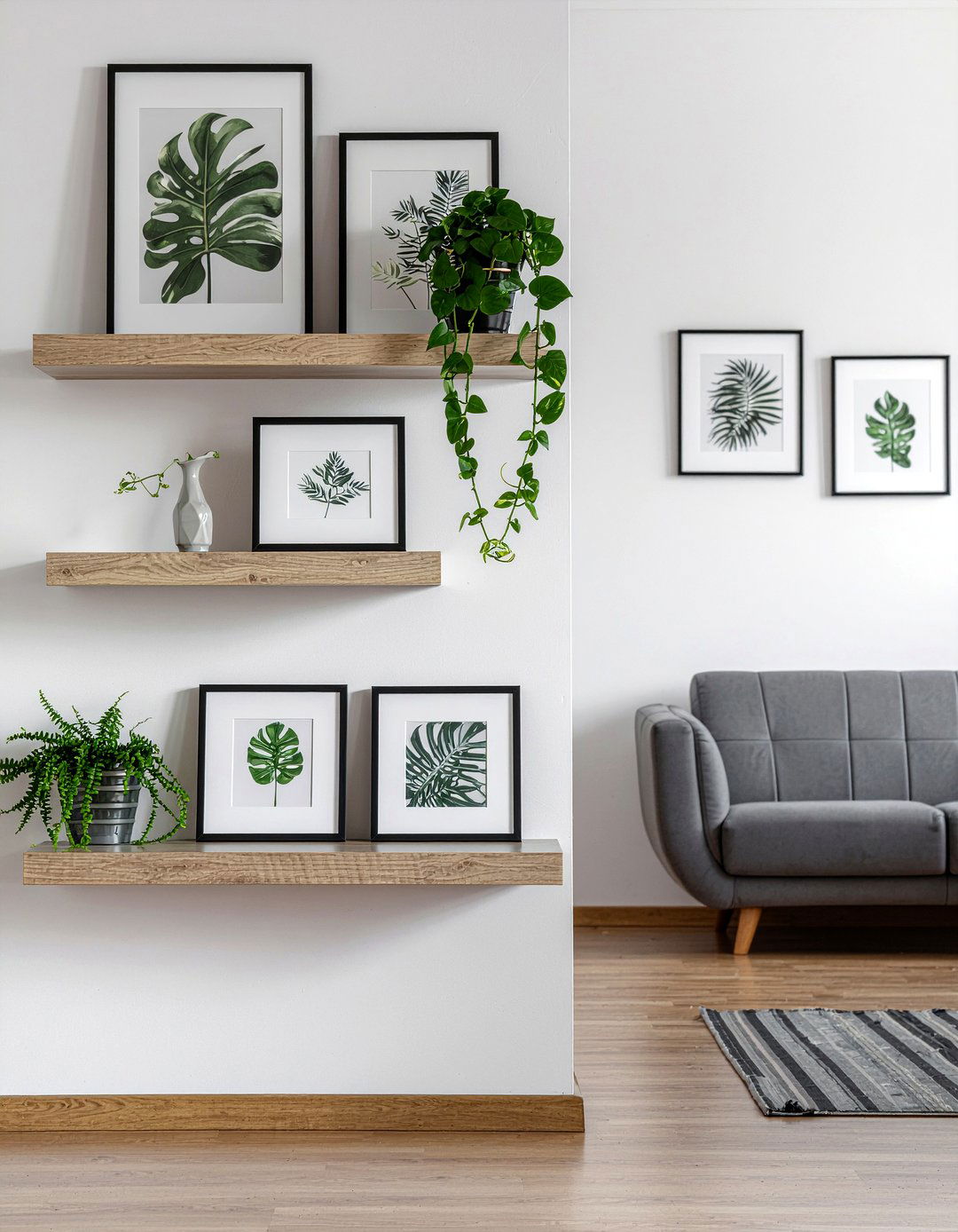 Picture Ledge Shelf - 30 DIY living room decor ideas