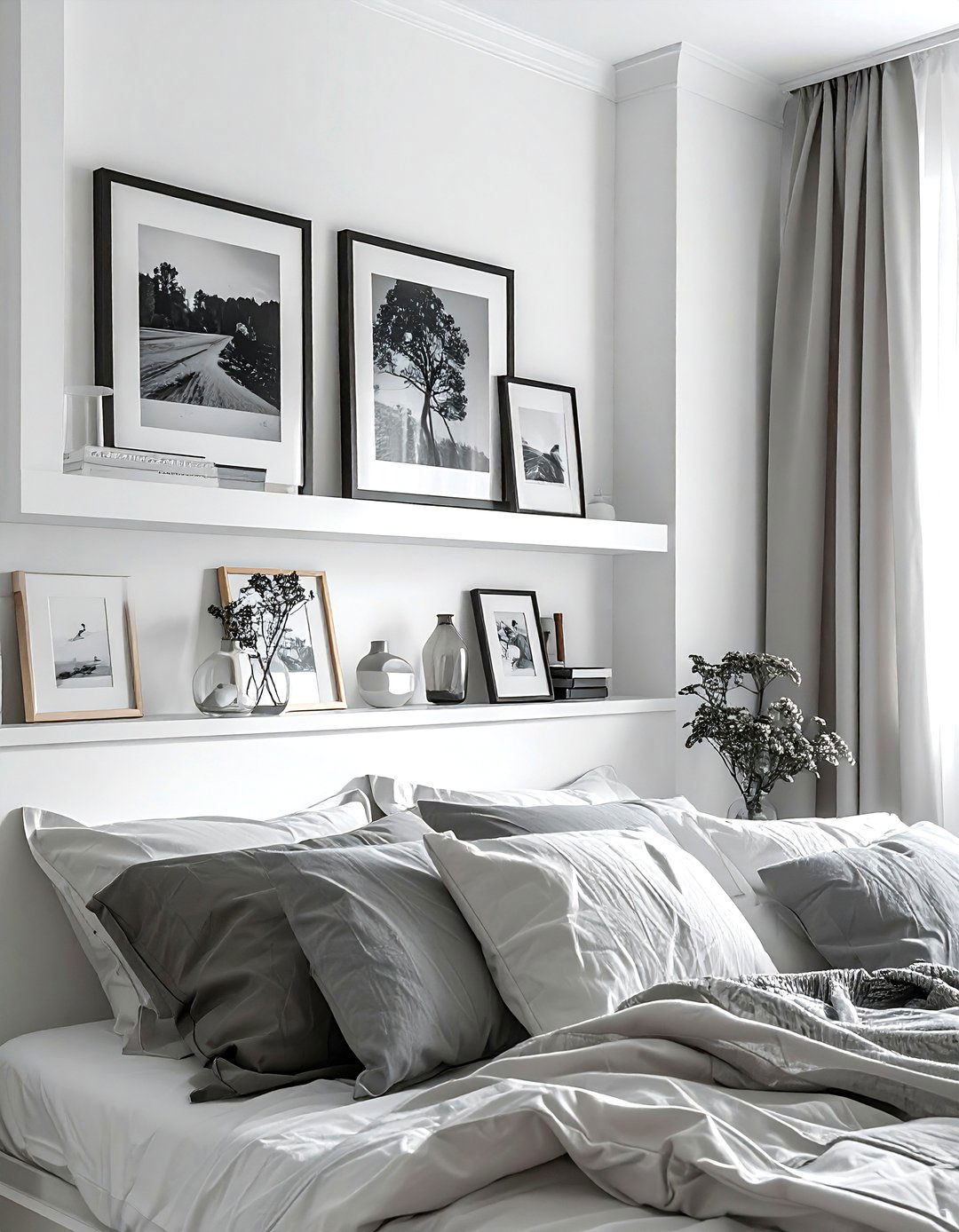 Picture Ledge Storage - 30 bedroom overhead storage ideas