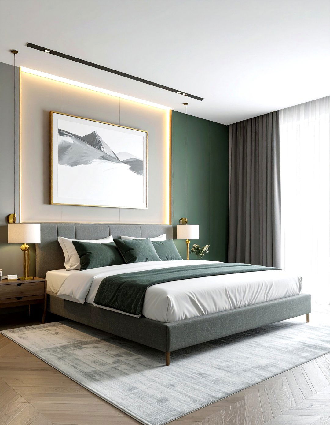 Picture Light Above Headboard - 30 bedroom sconce ideas