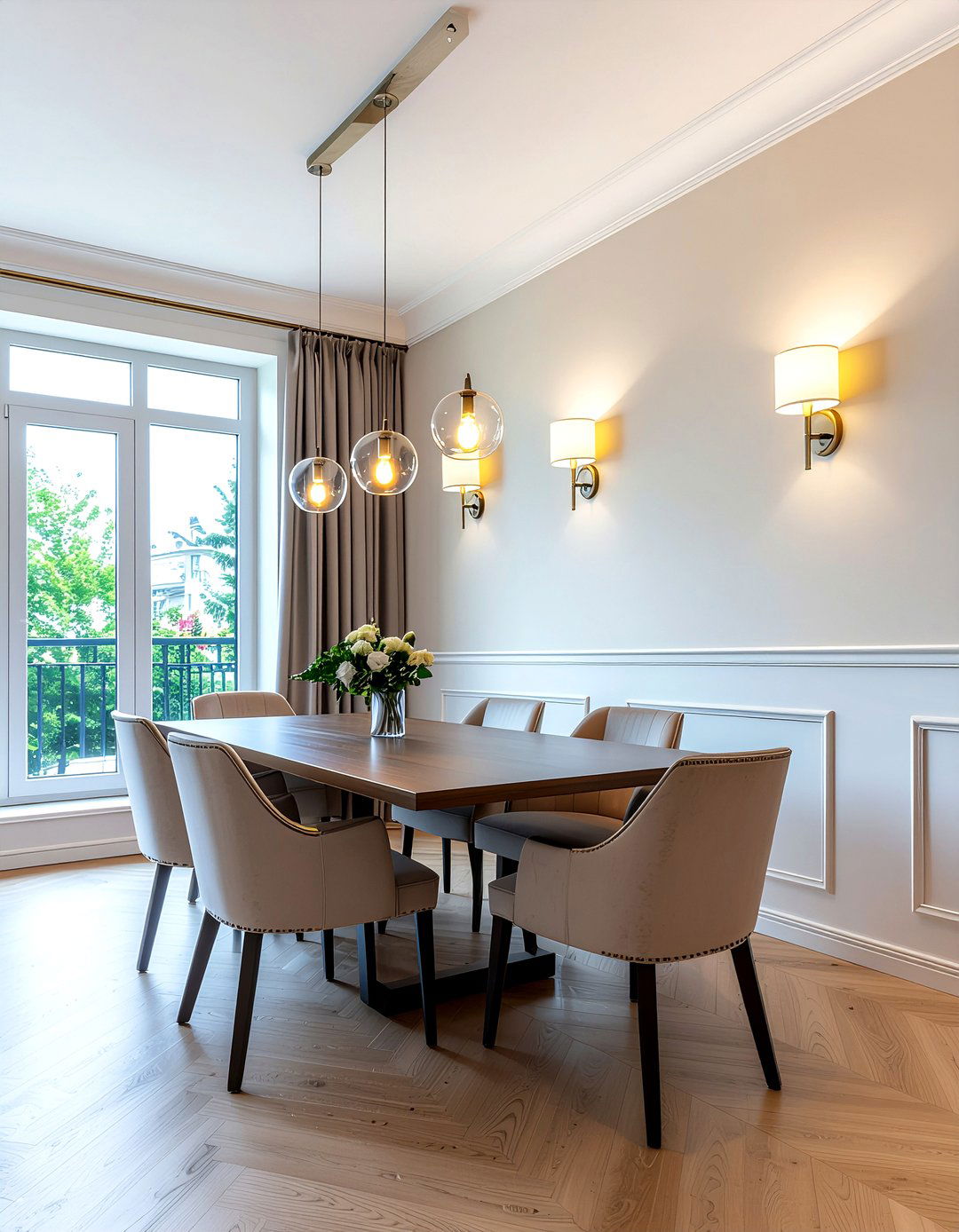 Picture Rail With Sconces - 30 dining room picture rail ideas