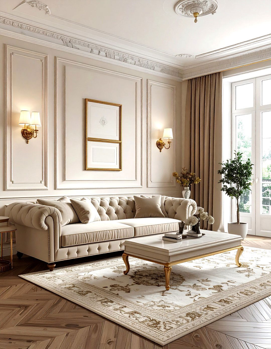 Picture frame molding - 30 living room molding ideas