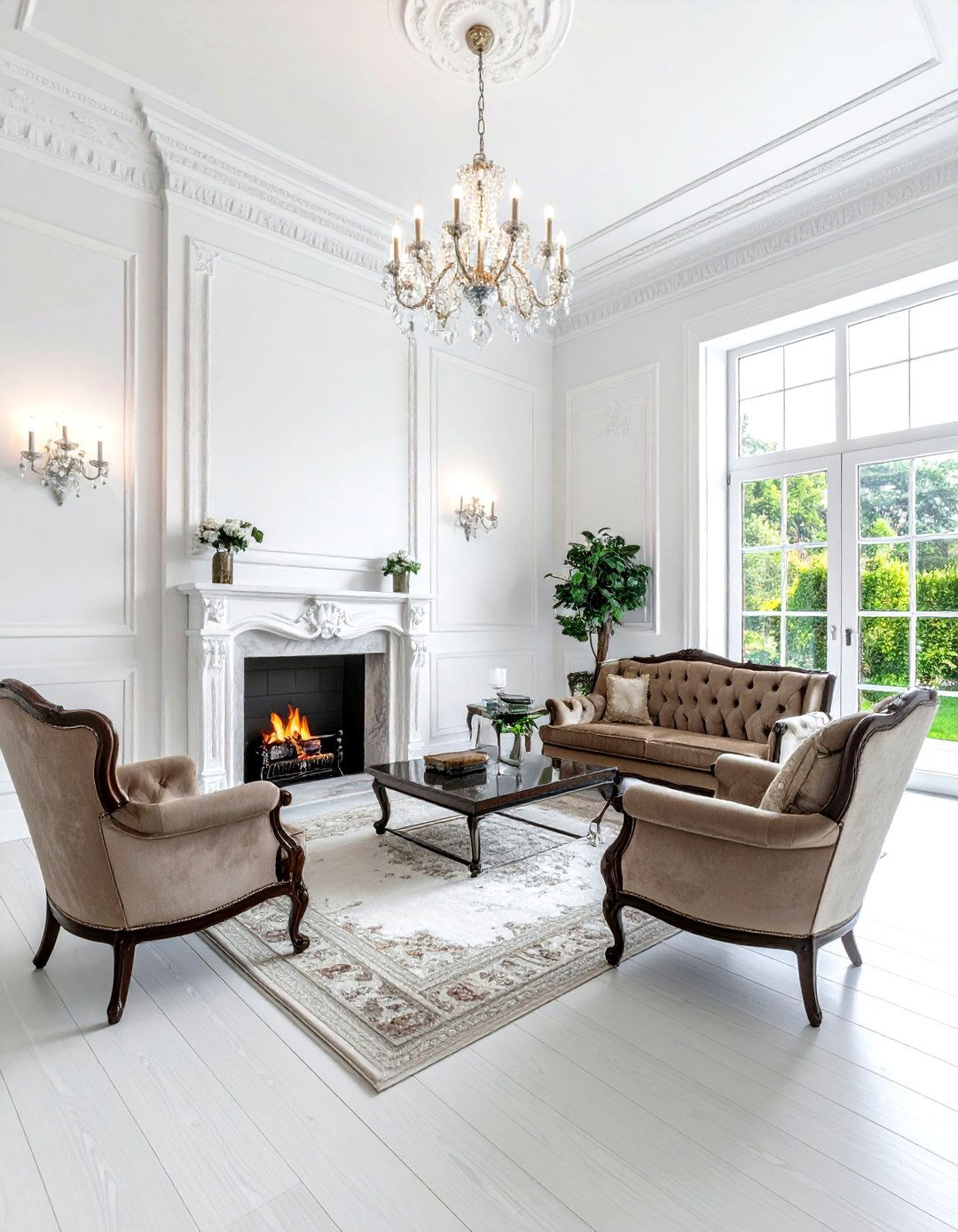 Picture frame molding - 30 living room paneled walls ideas