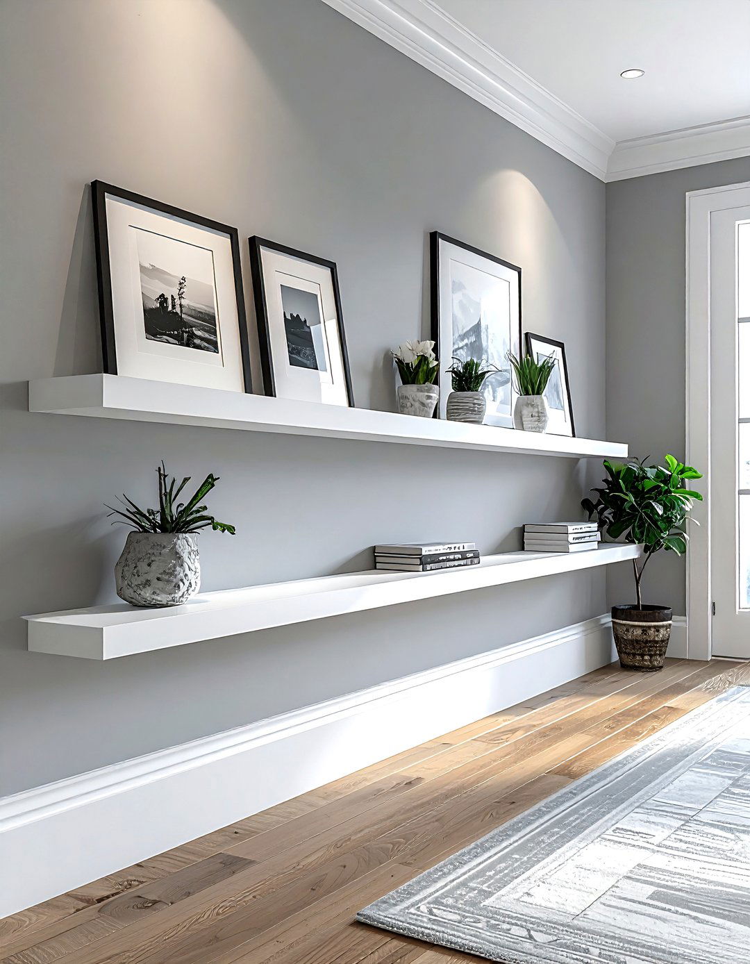 Picture ledge - 30 long hallway ideas