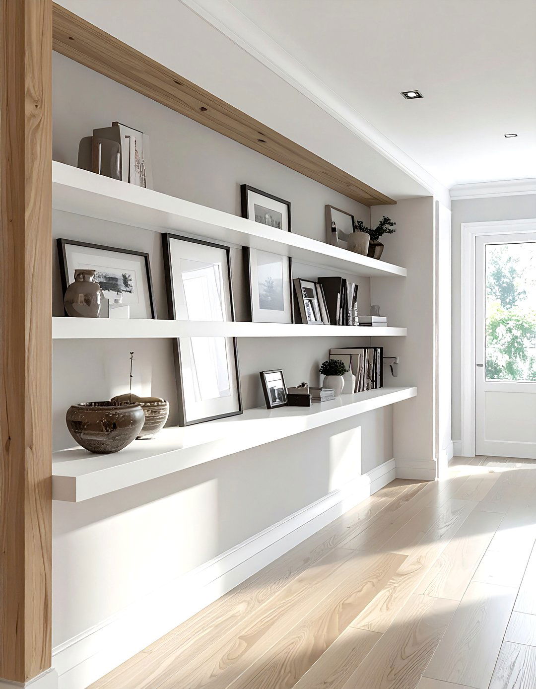 Picture ledge - 30 hallway wall decor ideas