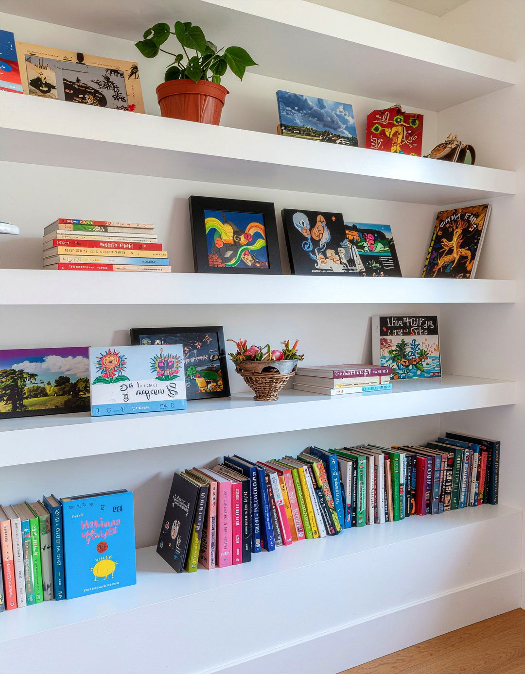 Picture ledge display bookshelf - 30 living room bookshelf ideas