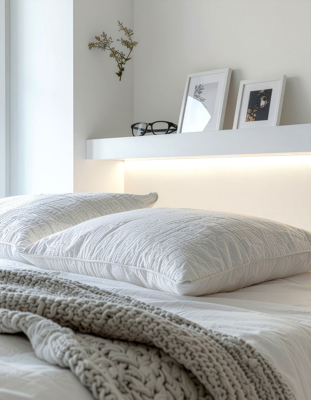 Picture ledge shelf - 30 bedroom storage tips