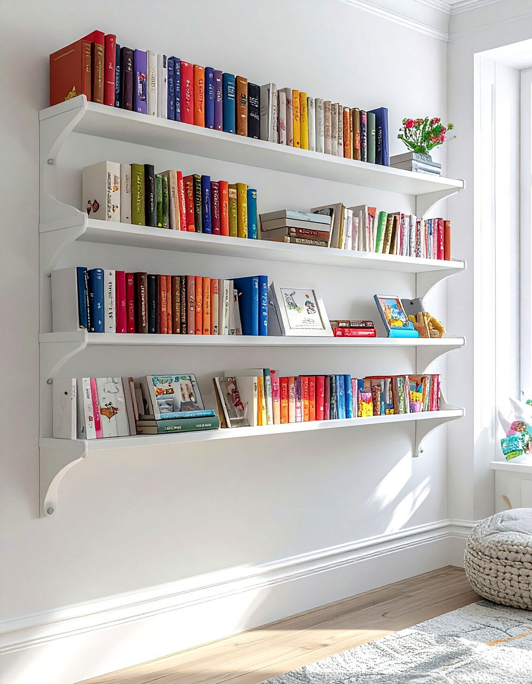 Picture rail for books - 30 book collection display ideas