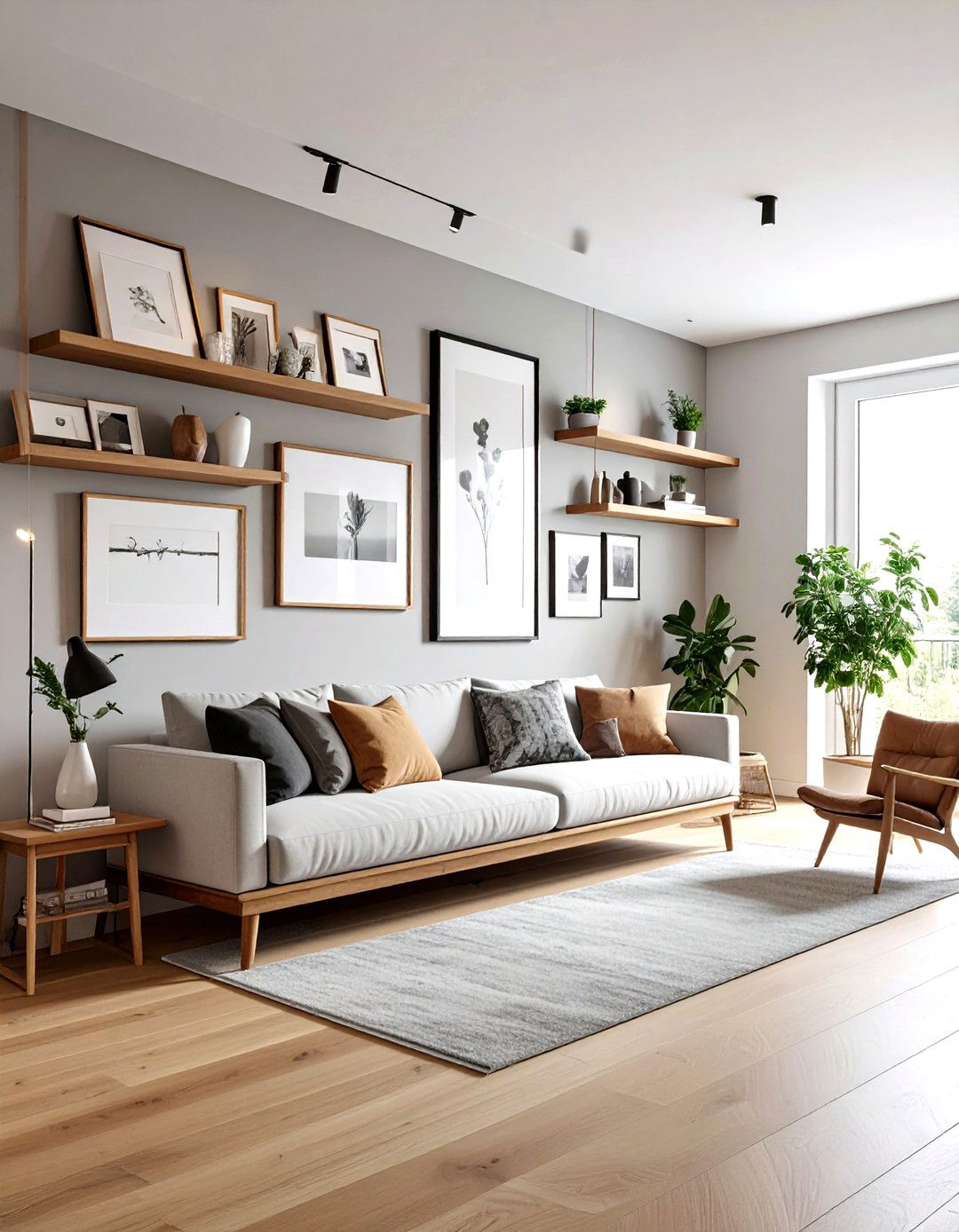 Picture rail gallery wall - 30 living room picture rail ideas