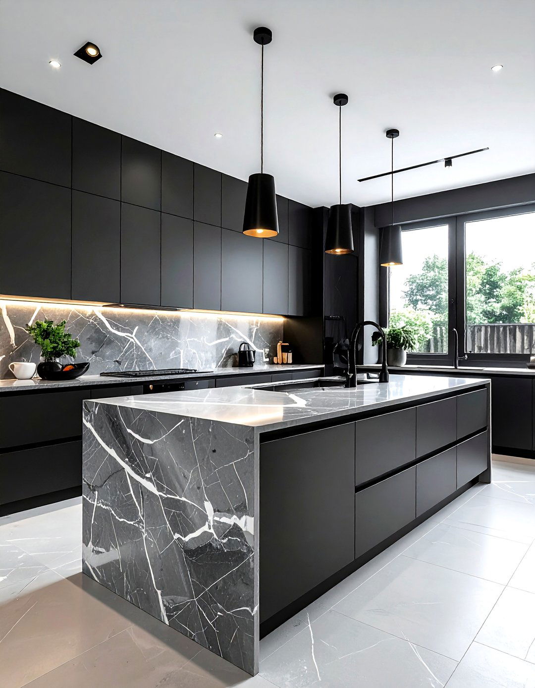 Pietra Grey Marble - 30 natural stone kitchen backsplash ideas