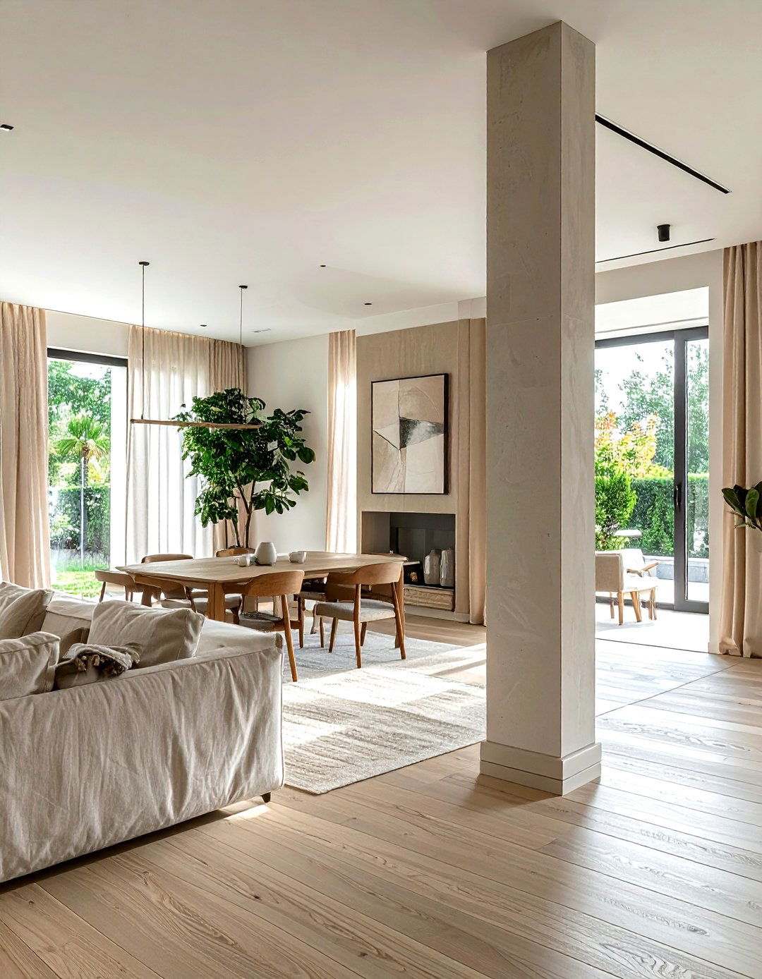 Pillar Room Divider - 30 living room pillar ideas