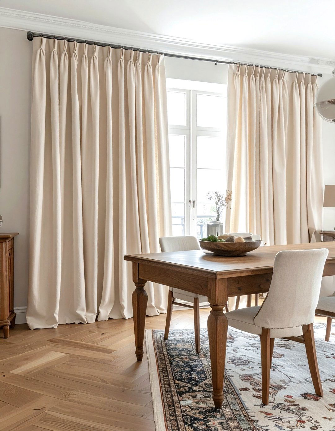 Pinch Pleat Curtains - 30 dining room curtain ideas