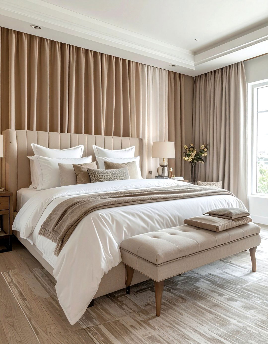 Pinch Pleat Drapes - 30 bedroom window treatment ideas