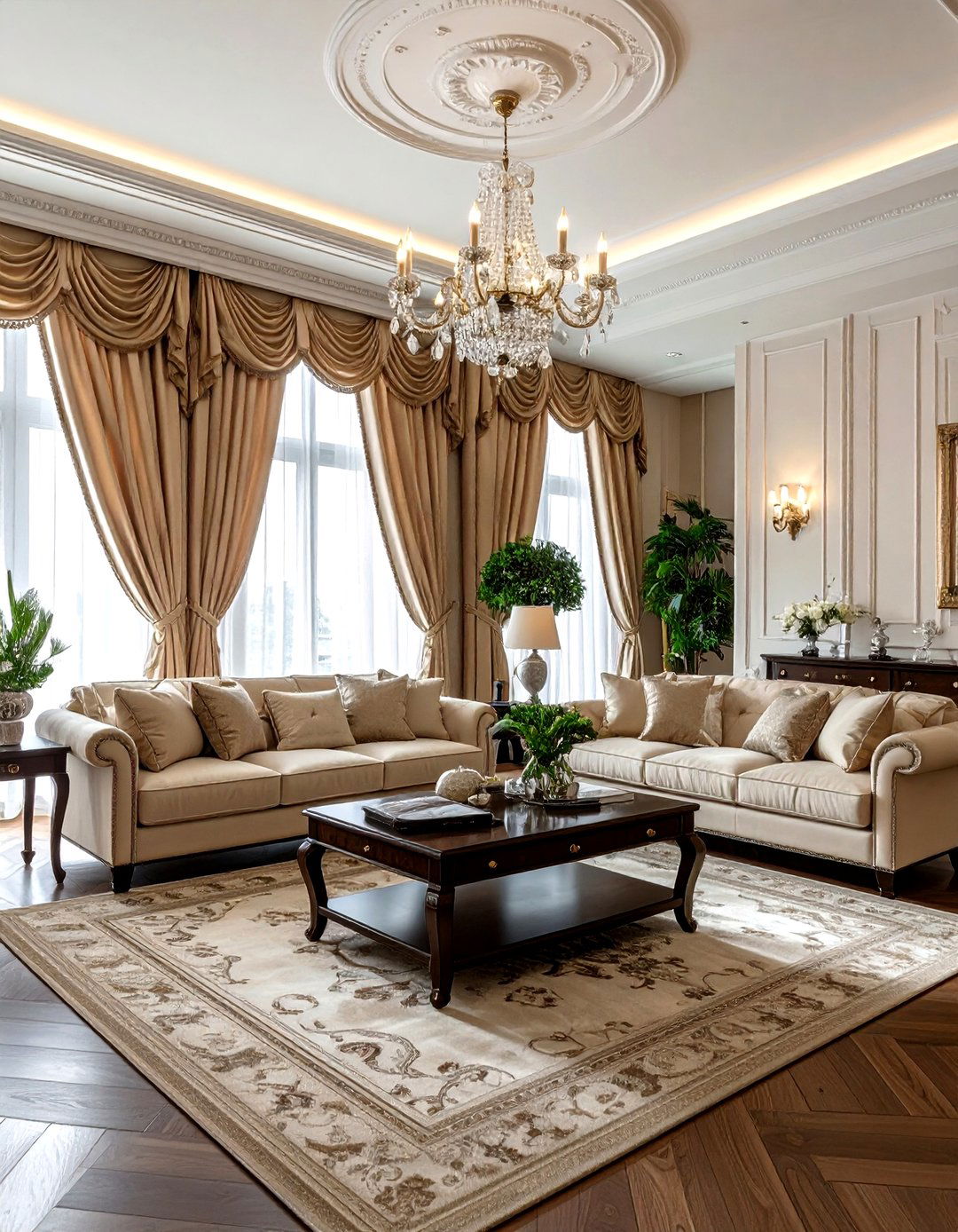 Pinch pleat curtains - 30 living room curtain ideas