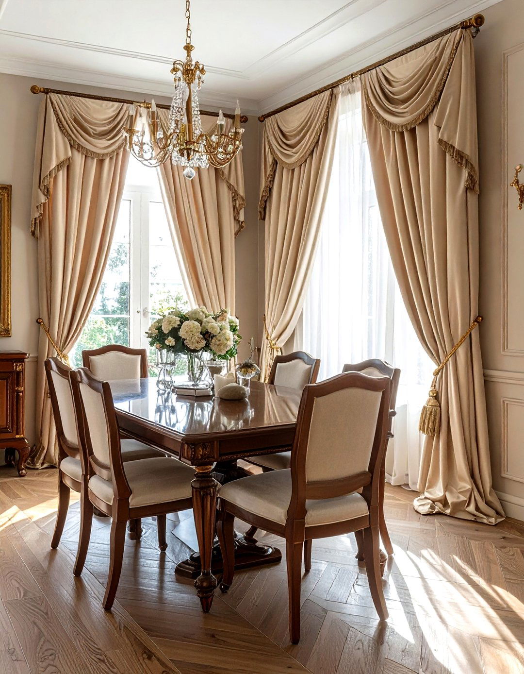Pinch pleat dining room curtains - 30 floor length curtain dining room ideas