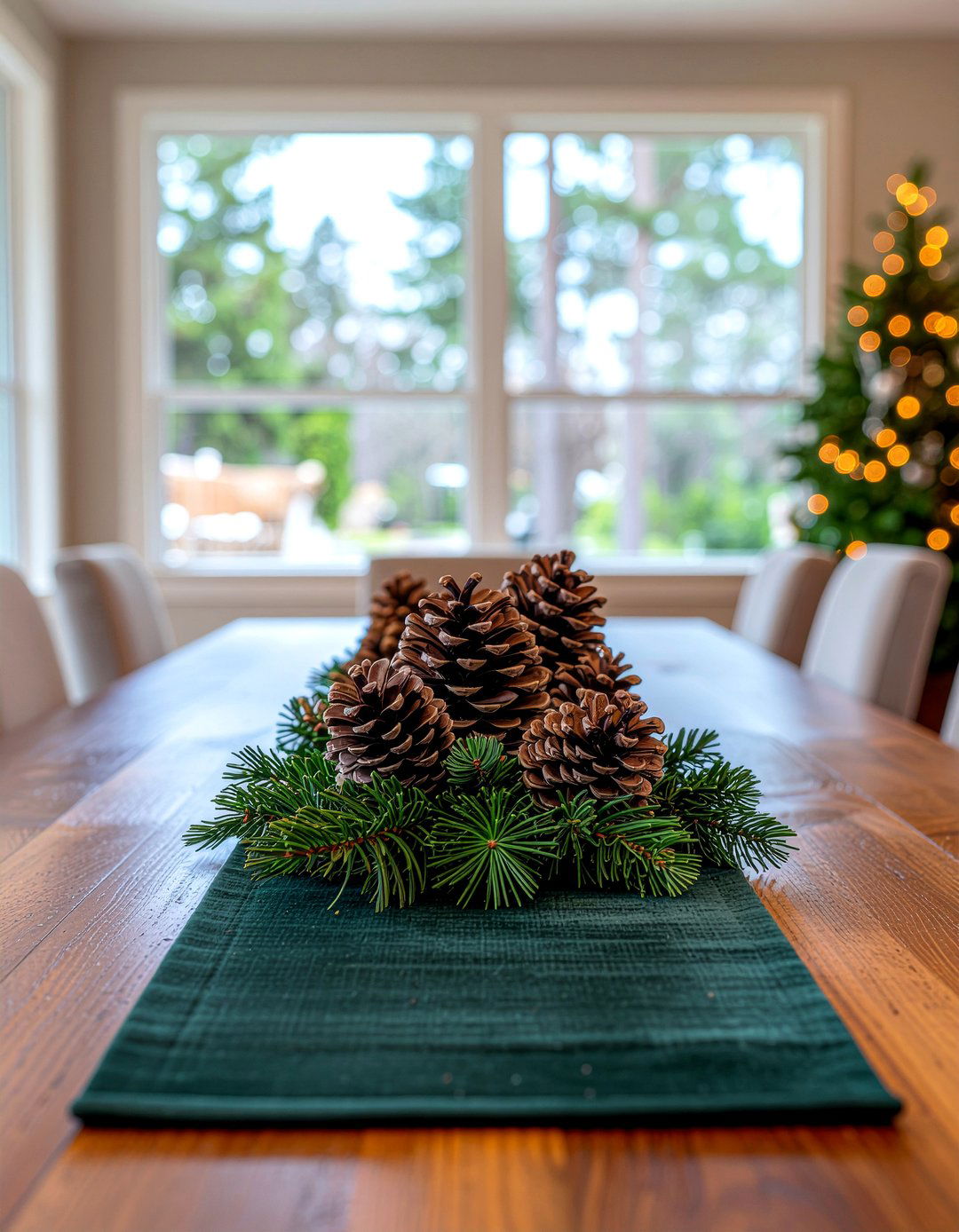 Pine Cone Centerpiece - 30 runner centerpiece dining ideas