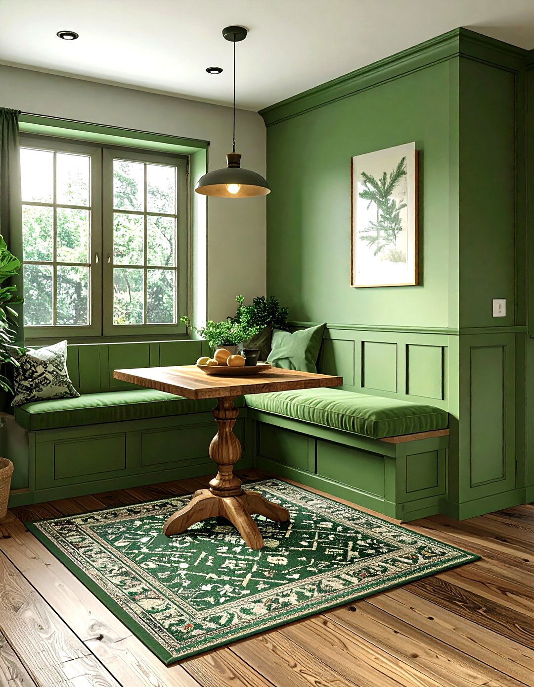 Pine Green Kitchen Breakfast Nook - 30 green kitchen decor ideas