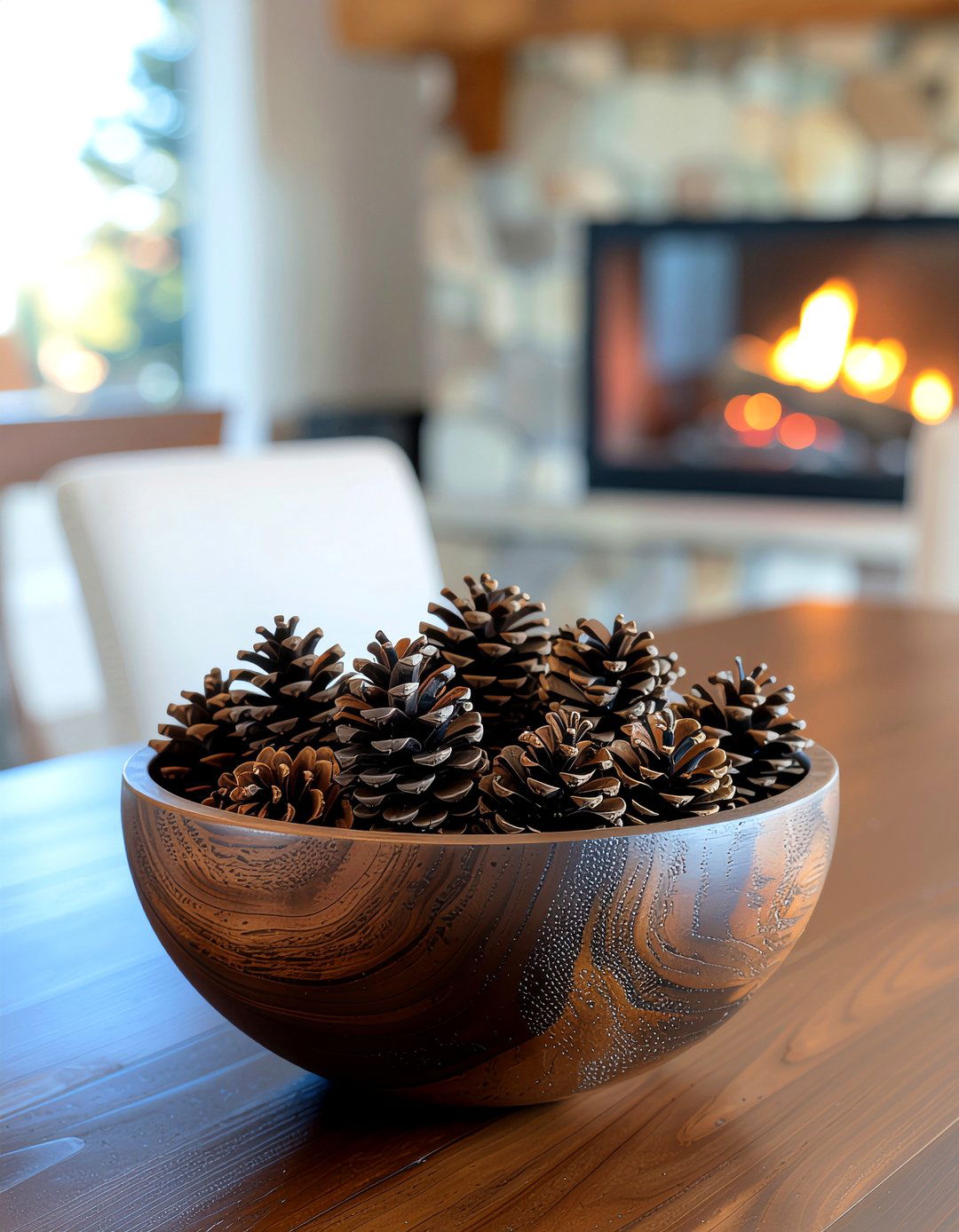 Pine cone bowl filler - 30 dining table centerpiece ideas