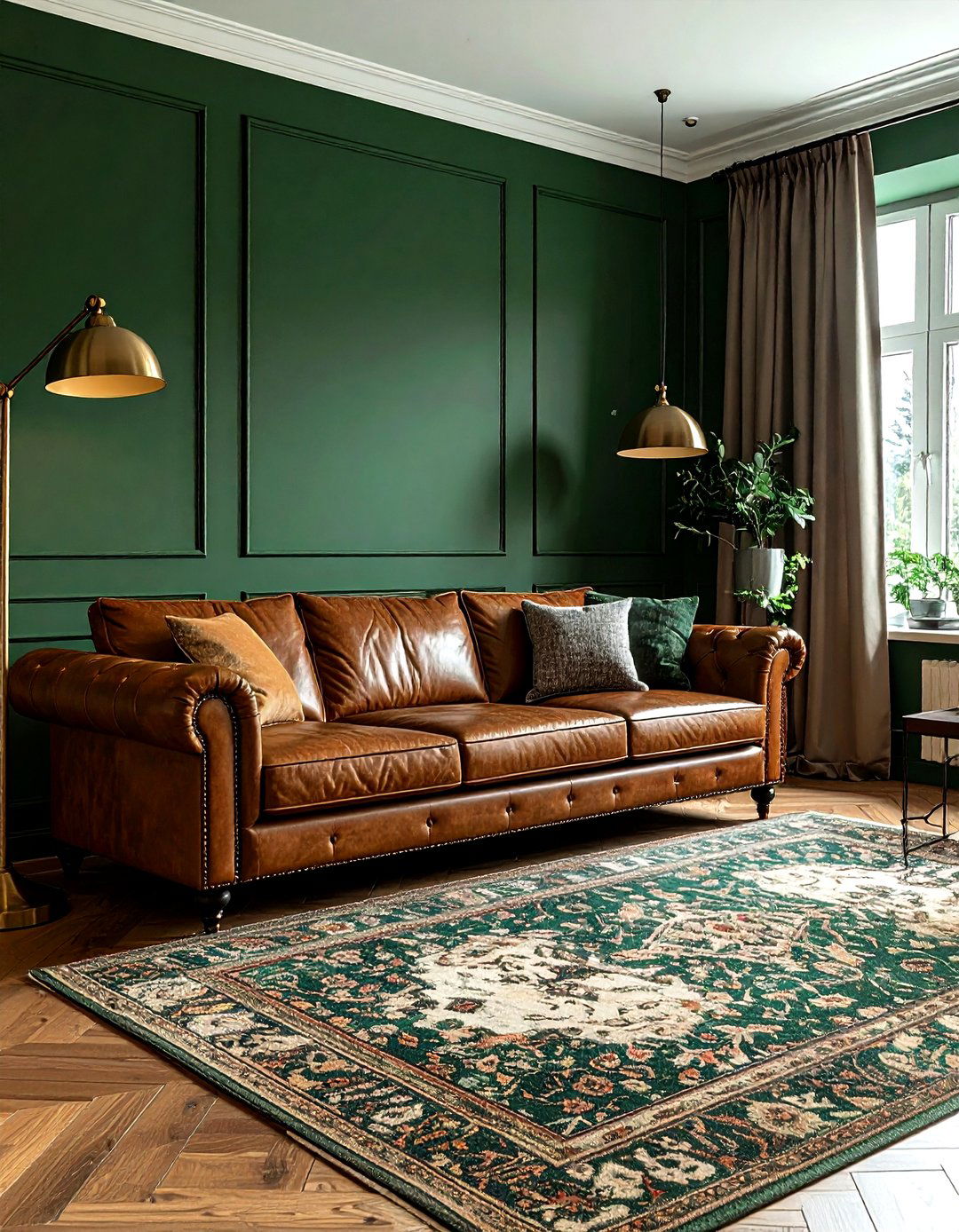 Pine green cozy living room - 30 green living room decor ideas