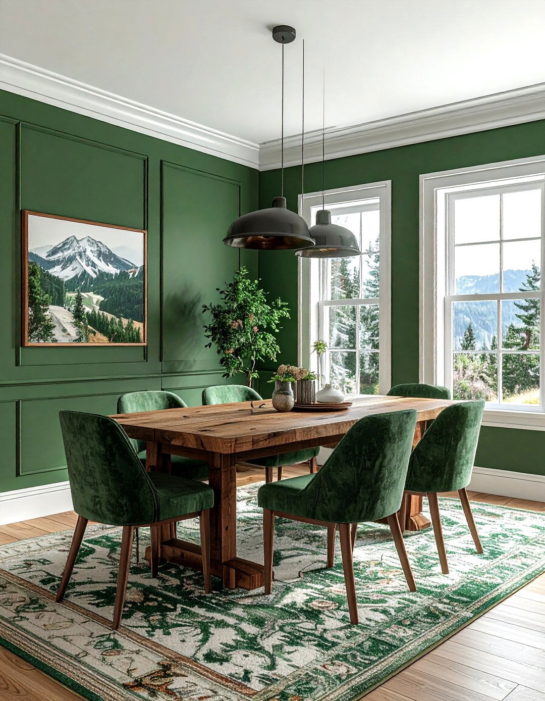Pine green dining room - 30 cool green dining room ideas