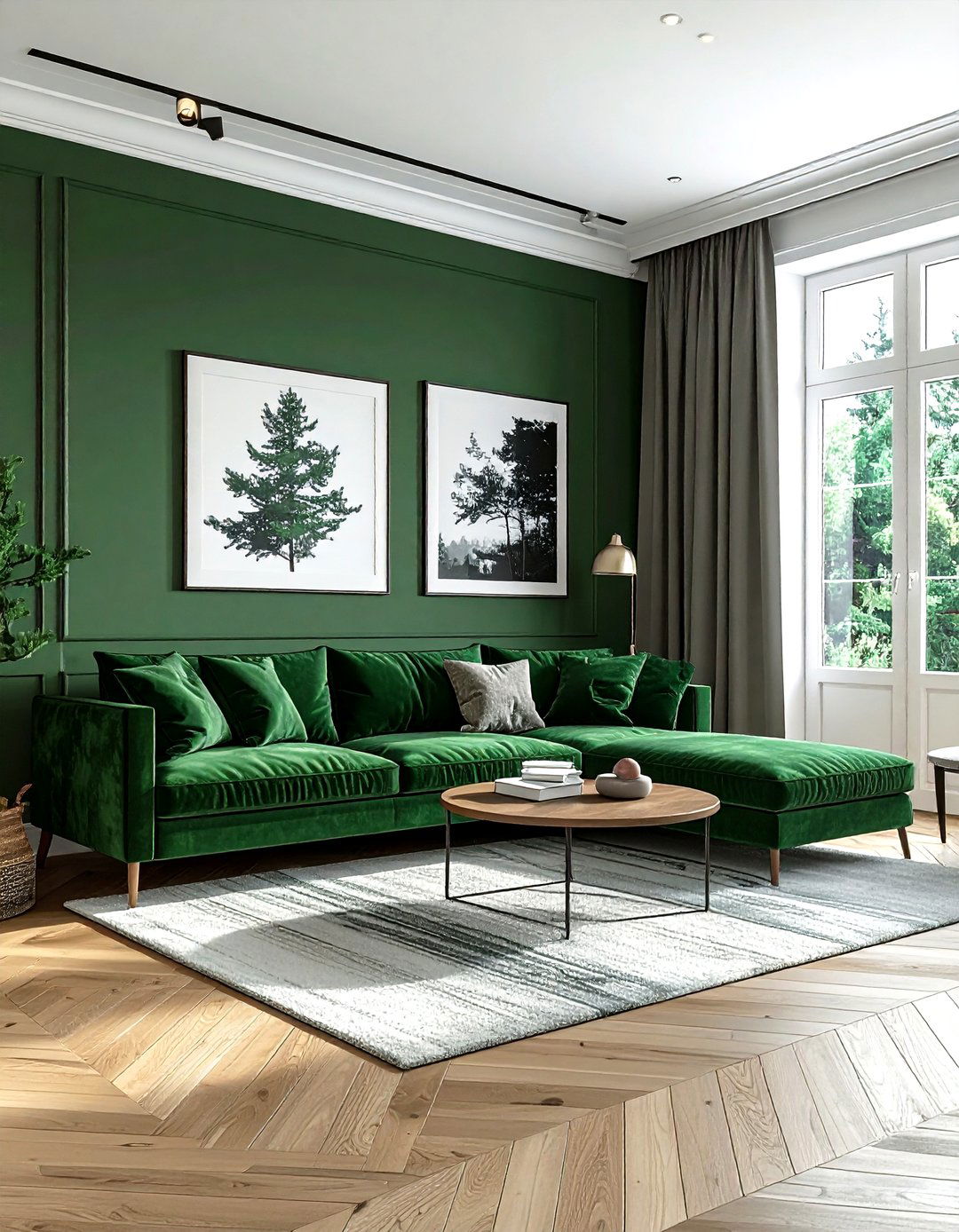 Pine green interior - 30 minimalist green living room ideas