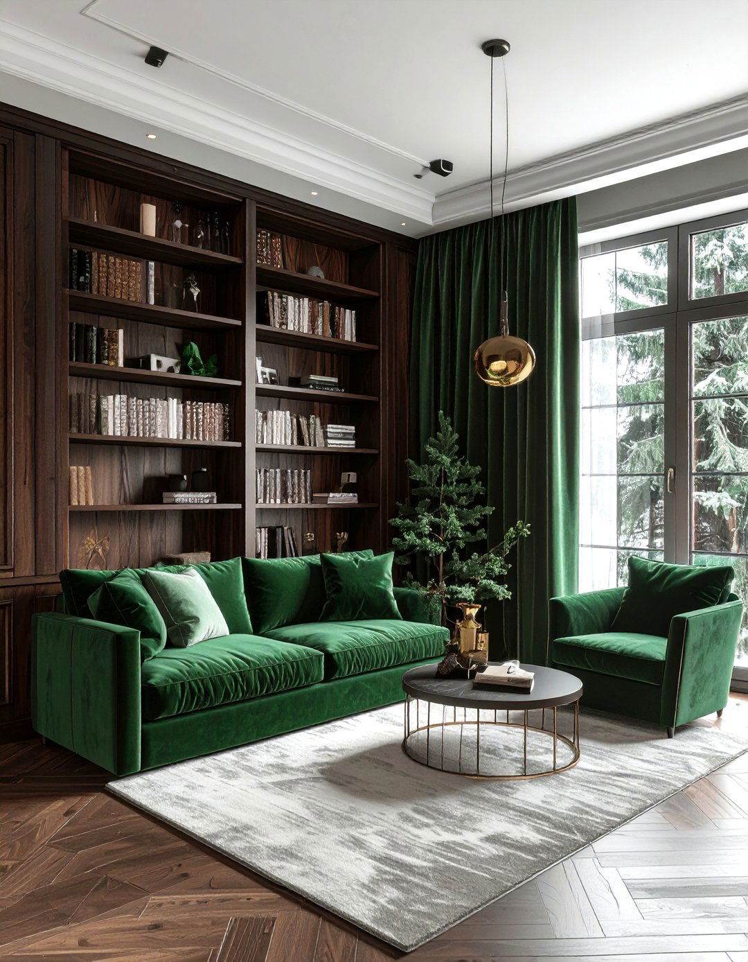 Pine green living room curtains - 30 cool green living room ideas