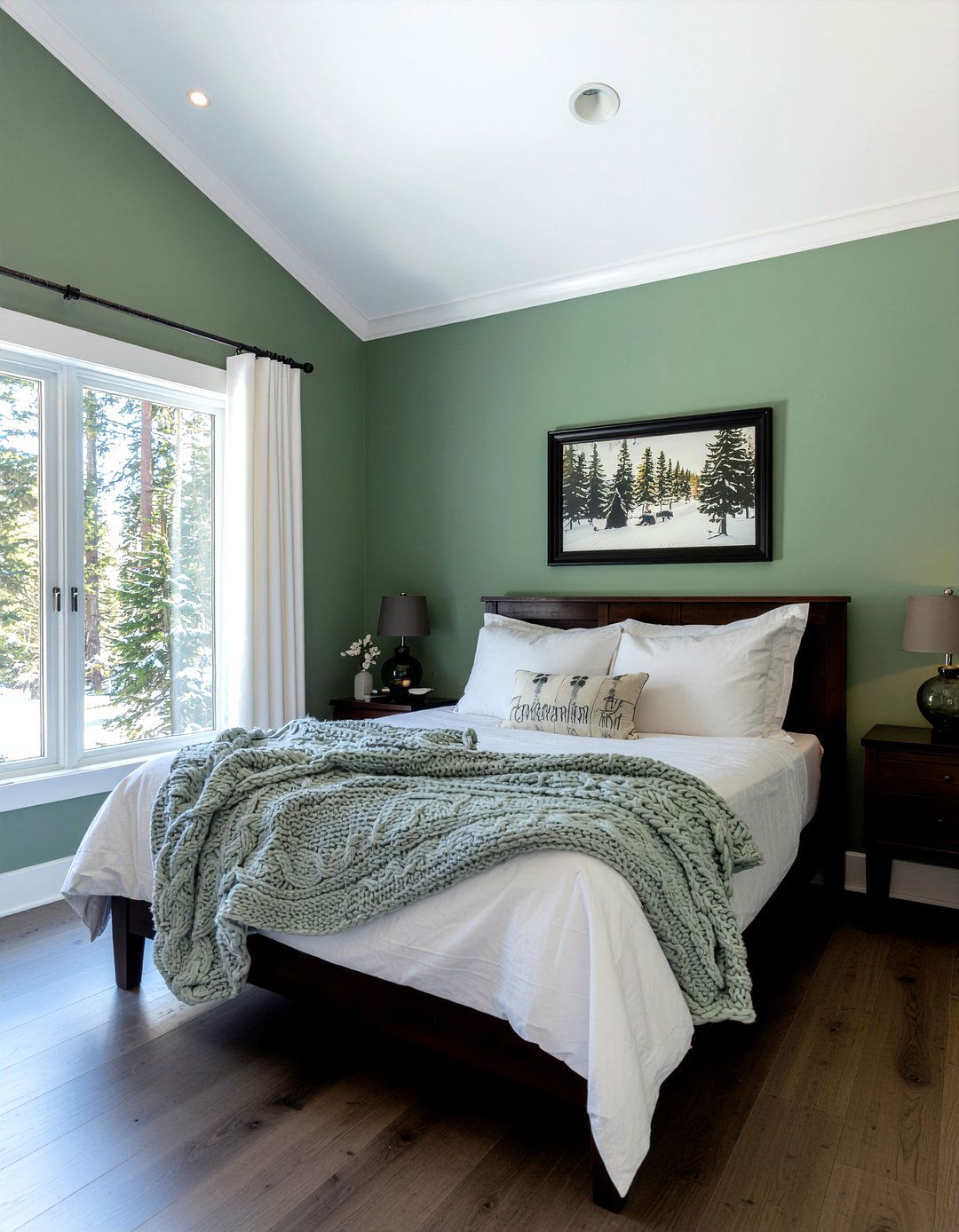 Pine green walls - 30 bedroom green walls