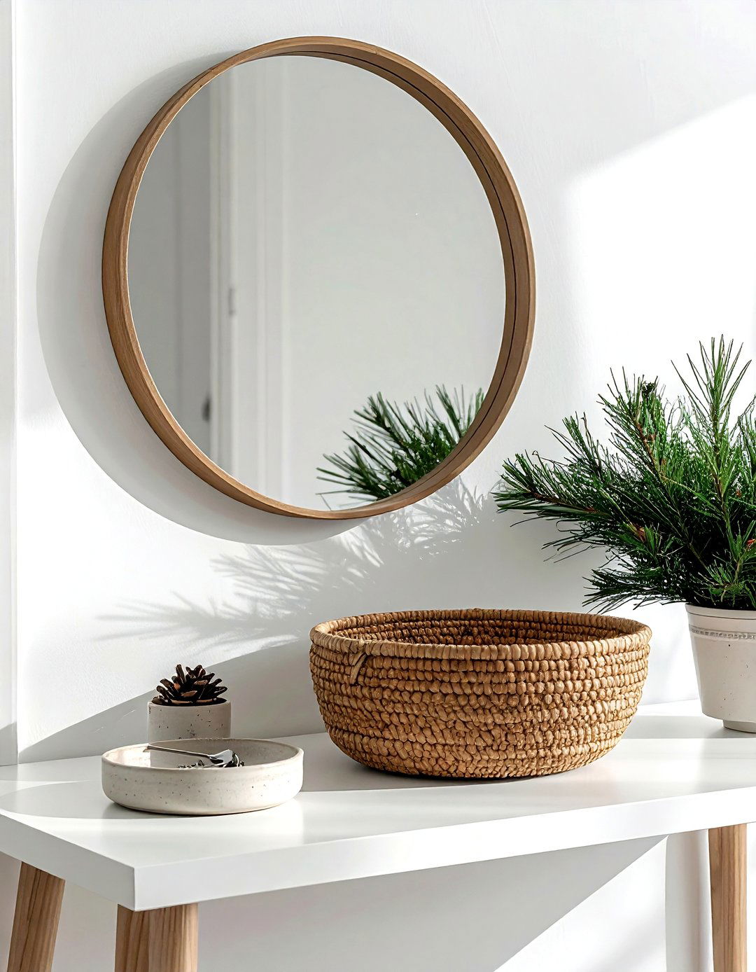 Pine needle basket - 30 forest decor ideas