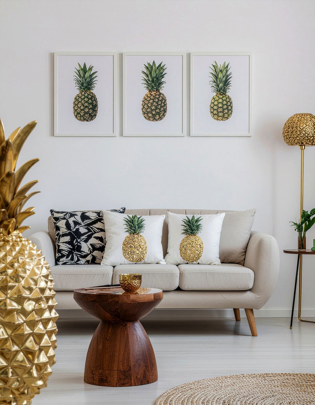 Pineapple Motif - 30 Caribbean living room ideas