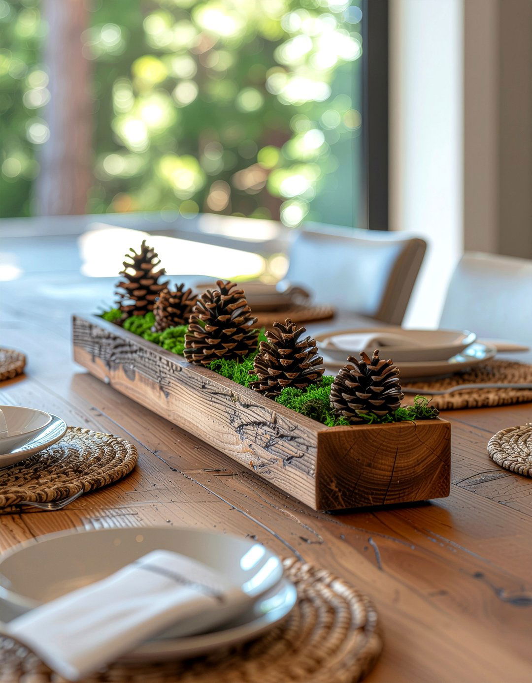 Pinecone Table Centerpiece - 30 festive dining room ideas